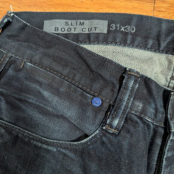 GAP 1969 Slim Boot Cut Denim Jeans Mens 31x30 Dark Wash Blue - Picture 5 of 8